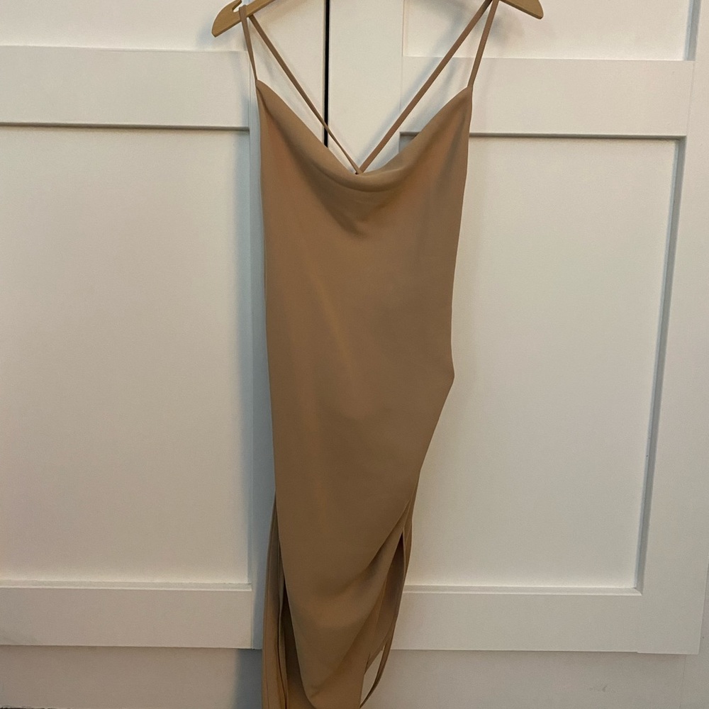 Amanda Uprichard Tan Backless Dress NWOT